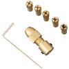 EfforPrac Set di 7 mandrini per trapano in ottone, 0, 5, 1, 0, 1, 5, 2, 5, 3, 0 mm, per l'uso con trapani manuali ed elettrici su ABS, cartone e legno morbido