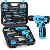Thatool Set di attrezzi da 139 pezzi - Kit di attrezzi con trapano avvitatore a batteria da 8 V in valigetta per attrezzi, set di trapano generale per riparazioni domestiche, tuttofare, progetti fai da te