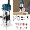 Generisch Fresa verticale da 800 W, fresatrice elettrica per legno, fresatrice per bordi in legno, 220 V, 6 velocità, 40000 giri/min, in alluminio (scatola di carta) + 1 coltello dritto + 15 pezzi