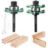 KOWOOD Pro - Set di 2 punte per fresatrice a lingua, con codolo da 1/4, 3 denti regolabili a forma di T