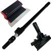 ConToo Spatola per superfici 25 cm, lama super flessibile 0,3 mm, manico in plastica ultra leggera + adattatore + manico telescopico da 1,6 m, set Ergoplast per levigare
