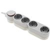 Zenitech H05VV-F 3G1.5 - Ciabatta elettrica a 4 prese, 1,5 m, colore: Argento/Bianco