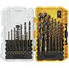 DEWALT Set di punte da trapano, 21 pezzi, 135 gradi, elica di 31 gradi, rivestimento in ossido nero, per plastica, legno e metallo (DWA1181)