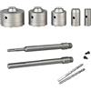 Gloriashoponline Kovalmax® Frese carotatrici a tazza per muro kit 9 pezzi 1 prolunga sds plus 1 asta max punta da trapano