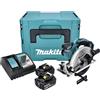 Makita DSS 611 RTJ 18 V Li-ion Sega circolare senza fili 165 mm + custodia Makpac + 2 batterie BL1850 5,0 Ah + caricatore DC 18 RC