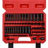 CASOMAN Set di 55 bussole a percussione da 1/4 pollici, poco profonde e profonde, 5/32 pollici - 9/16 pollici, 4 mm - 15 mm, metrica/SAE, 6 punti, Cr-V in acciaio