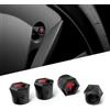 Spigen Tesla Set da 4 Tappi per Valvole Pneumatici Magnetici in TPU | Tesla Model 3/Y/X/S, Auto Universale, Antigraffio, Coprivalvole Aria Progettati per Accessori Tesla - Rosso
