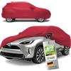 WALSER Premium Telo Copriauto da Interno Stretch Plus - Elasticizzato e Antipolvere, Morbido per Uso Interno, Copertura Protettiva per SUV/Van, Misura 7, Rosso