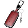 Rondrive Custodia per chiave auto, compatibile con Geely EX5 2025 2026 Galaxy EX5 EX5 EM-I Starray EM-i Metallo+Pelle Custodia portachiavi con 3 tasti A Rosso
