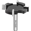 BINSTAK Punta per fresa CNC con gambo da 1/4 di pollice, diametro di taglio extra large 3,8 cm, per appiattimento delle lastre, punta per piallatura del legno, punta per pialla Dado (carburo, 4 ali)