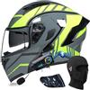 ACLFFSHOP Caschi da Moto Modulari Bluetooth, Casco da Moto a Doppia Visiera Integrale Omologato DOT/ECE, con Doppio Altoparlante e Microfono, per Adulti Uomini e Donne M~XXL