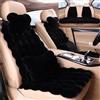 Dotwites Set completo di coprisedili in pelliccia sintetica spessa e soffice, coprisedili per auto, set completo di cuscini per sedili in pelliccia sintetica universali per l'inverno (nero, 3 pezzi)