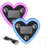 HENGBIRD Lampada Auto Solare LED a Cuore 2pz - Decorazione Romantica per Coppie - Ricarica USB - Ideale per San Valentino, Natale e Feste - Rosa e Blu