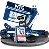 NTG Cric idraulico NTG - Certificato TÜV - Cric piatto da 2 tonnellate 2000 kg 85-375 mm Officina automobilistica, autovetture e veicoli ribassati - con supporto in gomma scanalato