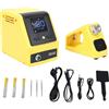 Vikye Kit Stazione Saldante T210 Plus da 120 W, Riscaldamento Rapido 3S, Kit Stazione Saldante con Display LCD con Pistola Termica, Sospensione Automatica e Supporto Calibrazione (Spina europea)