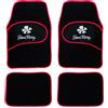 Simoni Racing TSRD/UR Daisy Tappetini Universali per Auto, Set 4 pezzi, Moquette Nera, Bordo Rosso