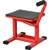 DURHAND Cavalletto per Moto in Metallo per Moto max 150 kg, Cavalletto Alzamoto con Superficie in Gomma e Manovella, 48x34x43 cm, Rosso