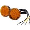 Biqing 2PCS Rotonda Moto Indicatore Luce Ambra,Universale 12V 2 Pollici Moto Posteriore Luci Indicatori di Direzione Luce Addensata Moto Riflettori Fanali Posteriori Freni Indicatori di Direzione