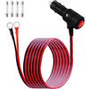 LANMINGLEL Cavo di prolunga per accendisigari da auto a terminale O-Ring con interruttore, 12 V-24 V 16 AWG, cavo di prolunga maschio per accendisigari con fusibile da 15 A, per inverter pompa ad aria
