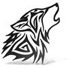 ERREINGE Sticker LUPO TRIBALE NERO DX Adesivo prespaziato in PVC per Decalcomania Parete Murale Auto Moto Casco Camper Laptop - cm 30