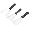 SC E-COMMERCE Set 8 Spatole in Acciaio Inox - 3 Misure (4, 6, 10 cm) - Manico Ergonomico in Plastica con Foro - Ideali per Stucco, Rasatura e Fai da Te