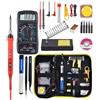 AUBEST Stazione di Saldatura, Kit saldatore da 80 W, LCD a temperatura regolabile, con punte di saldatura multimetro Strumenti di saldatura for pompa dissaldante(Noir)