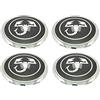 Generico Set 4 Tappi Coprimozzo Copri Mozzo Scorpione Compatibile per Abarth Fiat 500 595 695 Coppa Coppone Borchie Compatibili per Cerchi in Lega Originali Fiat, Argento,Rosso, 135 mm