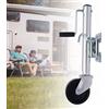 SAUADY Ruota di sostegno automatica per auto, rimorchio, ruota di supporto per roulotte, trailer e rimorchio in acciaio, pieghevole, 1200 LB