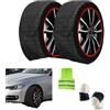 CLICK&GO CALZE DA NEVE PER PNEUMATICO 315/30 R21 CERCHIO 21 MISURA XXL CALZA NEVE MARANELLO OMOLOGATE EN 16662-1 PER AUTO SUV 4X4 TESSUTO TRIDIMENSIONALE STRADE GHIACCIO E NEVE+50% RESISTENZA+50% DURATA