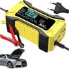 Jiimhte Avviatore Portatile per Batteria Auto, Intelligente Caricabatterie Auto 12v Avviatore Di Emergenza, con Display LCD e Compensazione di Temperatura per Carrello Marino Scooter Barca