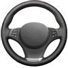 MEWANT Coprivolante Su Misura da Cucire per BMW X3 | BMW X3 E83 2007-2010 / X5 E53 2000-2006 / accessorio / volante BMW X3 X5 / in microfibra di cuoio nero Traspirante Resistente