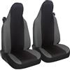 Susy Shop Coprisedili Auto Compatibili Per Smart fortwo, 450 451 e 453, Set 2 Fodere Anteriori, Realizzate In Tessuto Policotone (Nero/Grigio Scuro)