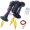 YIYIDA clacson per auto Car Horn clacson elettrico per auto 165db Trombe Clacson acuti e bassi neri 24V Altoparlante per clacson per camion a doppio tubo Air Horn oratore per 24V camion barca ecc
