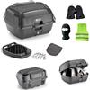 CLICK&GO COMPATIBILE CON BMW F 650 GS BAULE VALIGIA B45B+ BAULETTO CON SCHIENALINO+RETE ELASTICA+TAPPETINO+PIASTRA+KIT MONTAGGIO TOP CASE MONOLOCK 45LT NERO