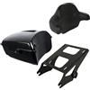 XMT-MOTO King Tour Trunk+imbottitura schienale avvolgente+rack di montaggio nero adatto per Harley Touring Road King Road Glide Street Glide Electra Glide Ultra-Classic 2014-2025