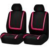 GODGETS Coprisedili Auto Universali Set Completo Copertura Protezione Sedili per Auto in Poliestere Tessuto Anteriore e Posteriore,Nero Rosa,2 * Seater Anteriore