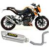 MOTOTOPGUN arrow scarico omologato open thunder alluminio compatibile con ktm duke 125 2011 2012 2013 2014 2015 2016 mototopgun