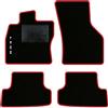 QUEMAR Tappetini Auto compatibili con Seat Leon III 5F 2012-2019/ Kit Tappeti in Moquette e Gomma su Misura (Set 2 Anteriori + 2 Posteriori)/ Ricami e Colori Personalizzati (1 Ricamo, Bordo Rosso)