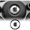 KUNGKIC Coprivolante auto in fibra di carbonio, autoadesivo, per interni, compatibile con Mercedes Benz Smart 453 Fortwo Forfour 2016-2024, colore nero