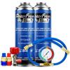 Ralertreik Ralerfresh RC 5 in 1 - Ricarica aria condizionata auto R134a - Gas refrigerante, Sigilla le perdite, Lubrificante, Elimina l'umidità e Protegge (2 bombole + Manometro Tubo + Connettori)