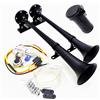 YIYDA clacson per auto 160db clacson per camion 12V nero zinco cromato doppio tubo tromba clacson elettrico clacson di allarme con pompa d'aria compressore Car Horn per 12V auto barca SUV moto ecc