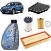 OP Kit tagliando 4 filtri + 5L olio Q8 5W30 per Volkswagen Tiguan 5N 2.0 TDI 2007+