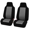 GODGETS Coprisedili Auto Set Completo Universali Anteriori e Posteriori Set Coprisedile,Slittata Resistente all'Usura Accessori Auto Interno,Nero Grigio,2 * Seater Anteriore