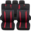 Rebeca Shop - Copri sedili Auto Universali LS09 | Colore Rosso | Set Anteriori e Posteriori | Poliestere | No Suv