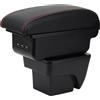 YJYWZH Bracciolo per SEAT Arona 2017-2026 con USB e USB-C | 2 Porte USB e 1 USB-C, Doppio vano portaoggetti, Bracciolo centrale scorrevole, Pelle PU, Base specifica per veicolo