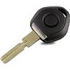 WJBABJ Custodia per Auto Tasto Vecchio Stile per BMW 3 5 7 Z3 E36 E34 E38 E39 Transponder Key Shell Remote Car Key Case 4 Track HU58 con Luce LED