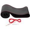 SustVita Coprivolante in Pelle con Kit da Cucito a Mano Fai da Te per la Decorazione degli Interni dell'Auto, Aggiunge una Presa Comoda, Universale da 15 Pollici/38 cm Nero Rosso (Nero Rosso)