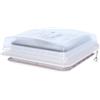 BERGER | Oblò Camper 28x28 cm, Lucernario Per Tetto Con Ventola 12 V, Tetto Lucernario per Camper, Roulotte e Van, Resistente Ai Raggi UV - Traslucido