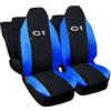Lupex Shop Coprisedili auto compatibili per C1 prima serie dal 2005 al 2014 con poggiatesta integrato, Nero Royal, Prodotto Made In Italy