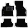 QUEMAR Tappetini Auto compatibili con Seat Leon III 5F 2012-2019/ Kit Tappeti in Moquette e Gomma su Misura (Set 2 Anteriori + 2 Posteriori)/ Ricami e Colori Personalizzati (2 Ricami, Bordo Bianco)